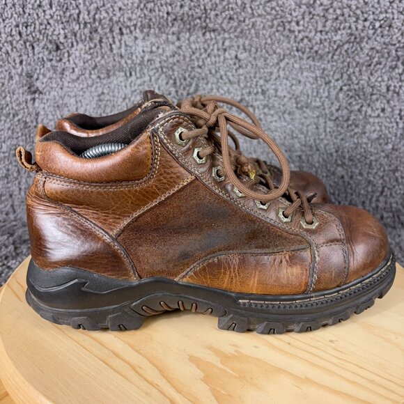 Vtg GBX Chukka Boots Mens Size 9.5 Brown Distressed Leather Suede Lace Up Ankle - Picture 3 of 8
